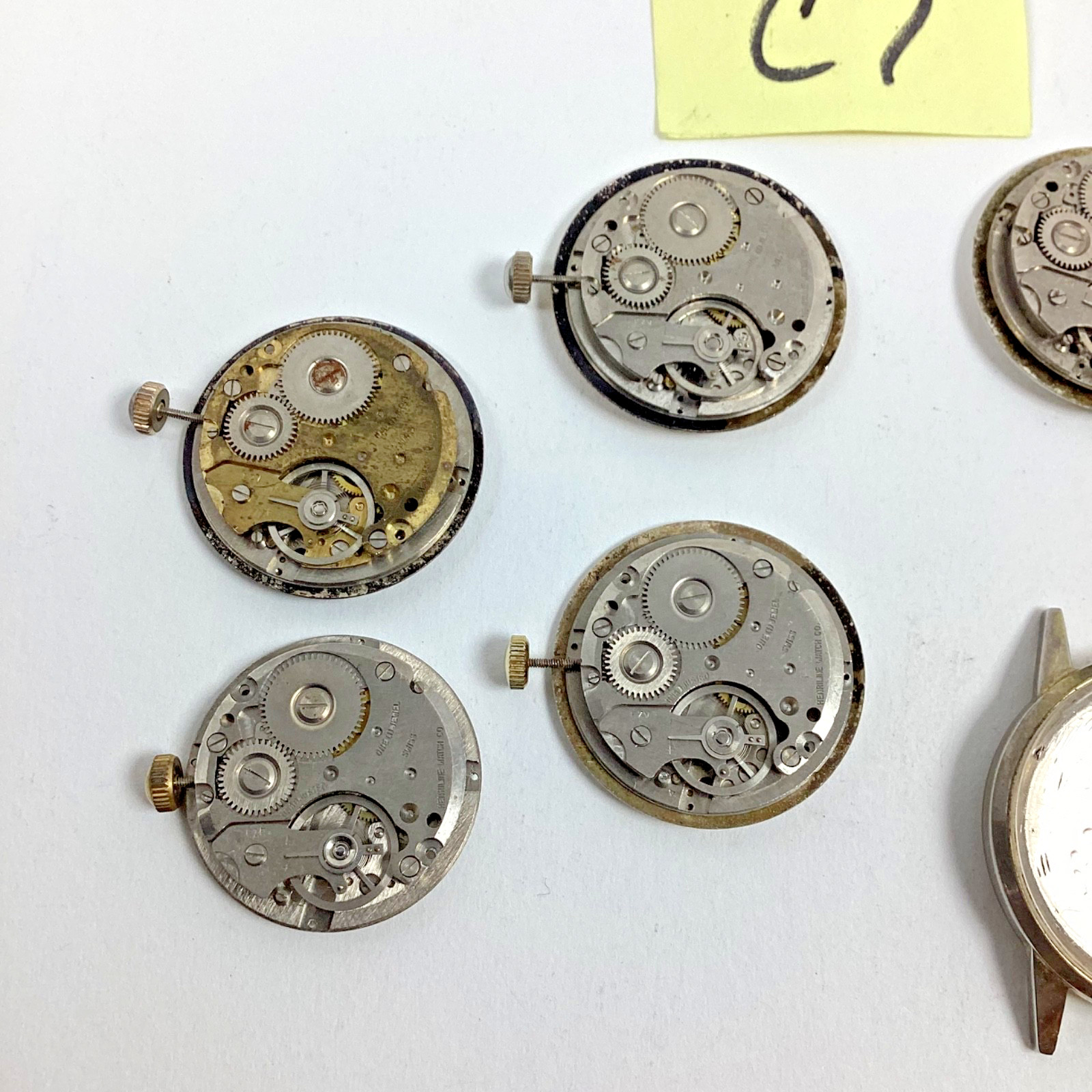 Lot Carlisle Henriline Watch Co Ebosa 65 Swiss Spare Parts Repair READ