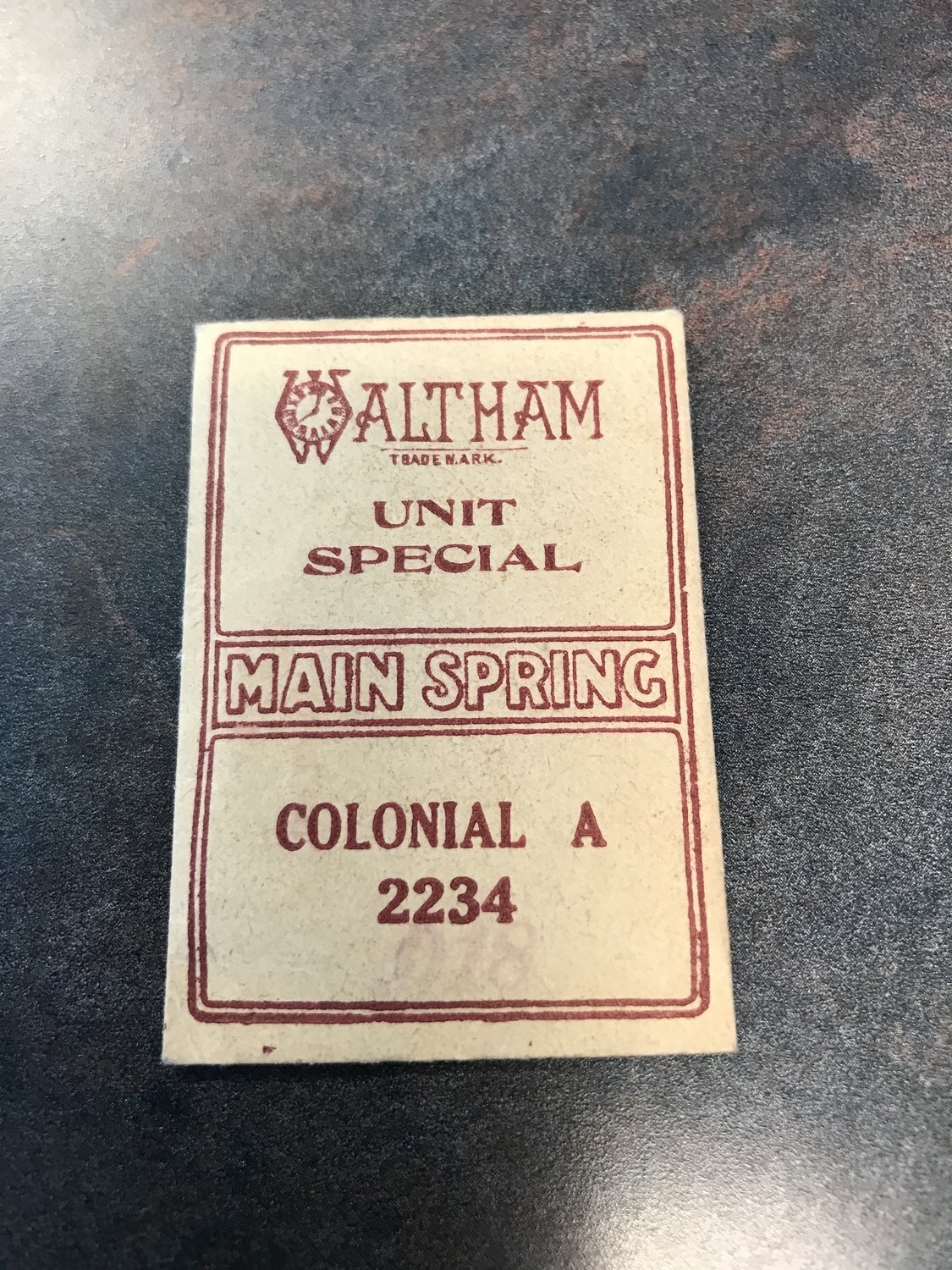 Waltham Factory Mainspring for 10s – 14s Colonial A No. 2234 – Steel