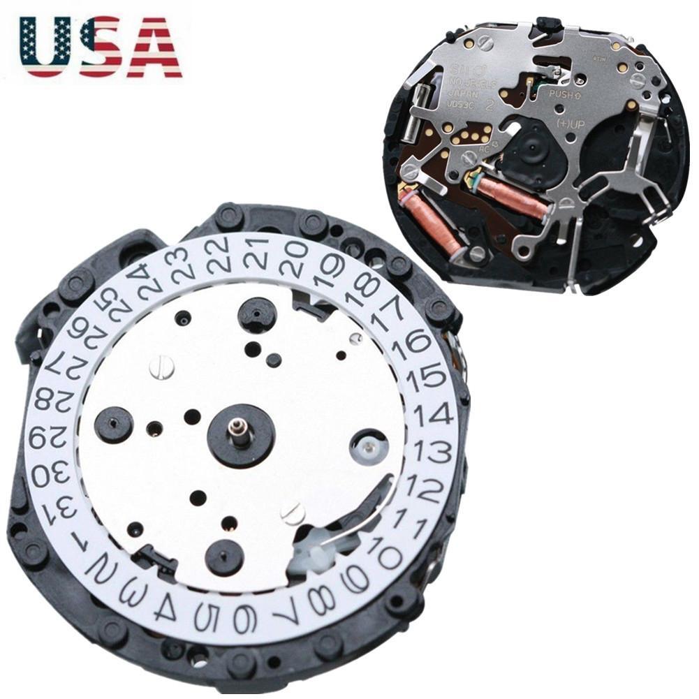 Date @ 4.30 Quartz Watch Movement with Battery For JAPAN VD SERIES VD53C VD53