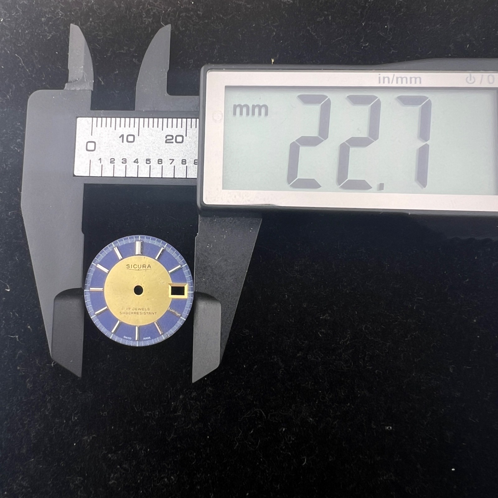 Sicura Bi-Color 23mm Watch Dial, No Hour Numbers