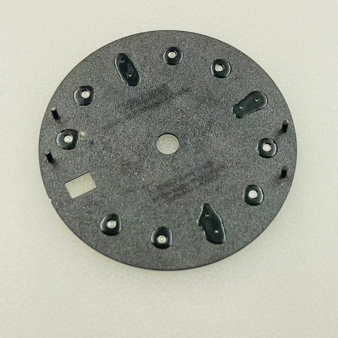 28.5mm GMT Meteorite pattern Watch Dial Blue Green Lume for Nh35 Nh36 Movement