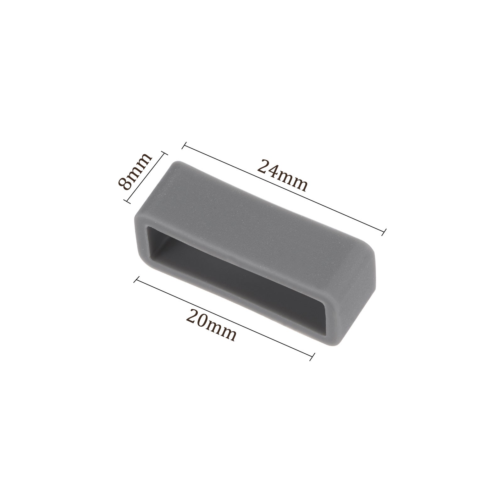 4pcs Watch Band Loop 20mm Width Rubber Watch Holder Deep Gray Silicone