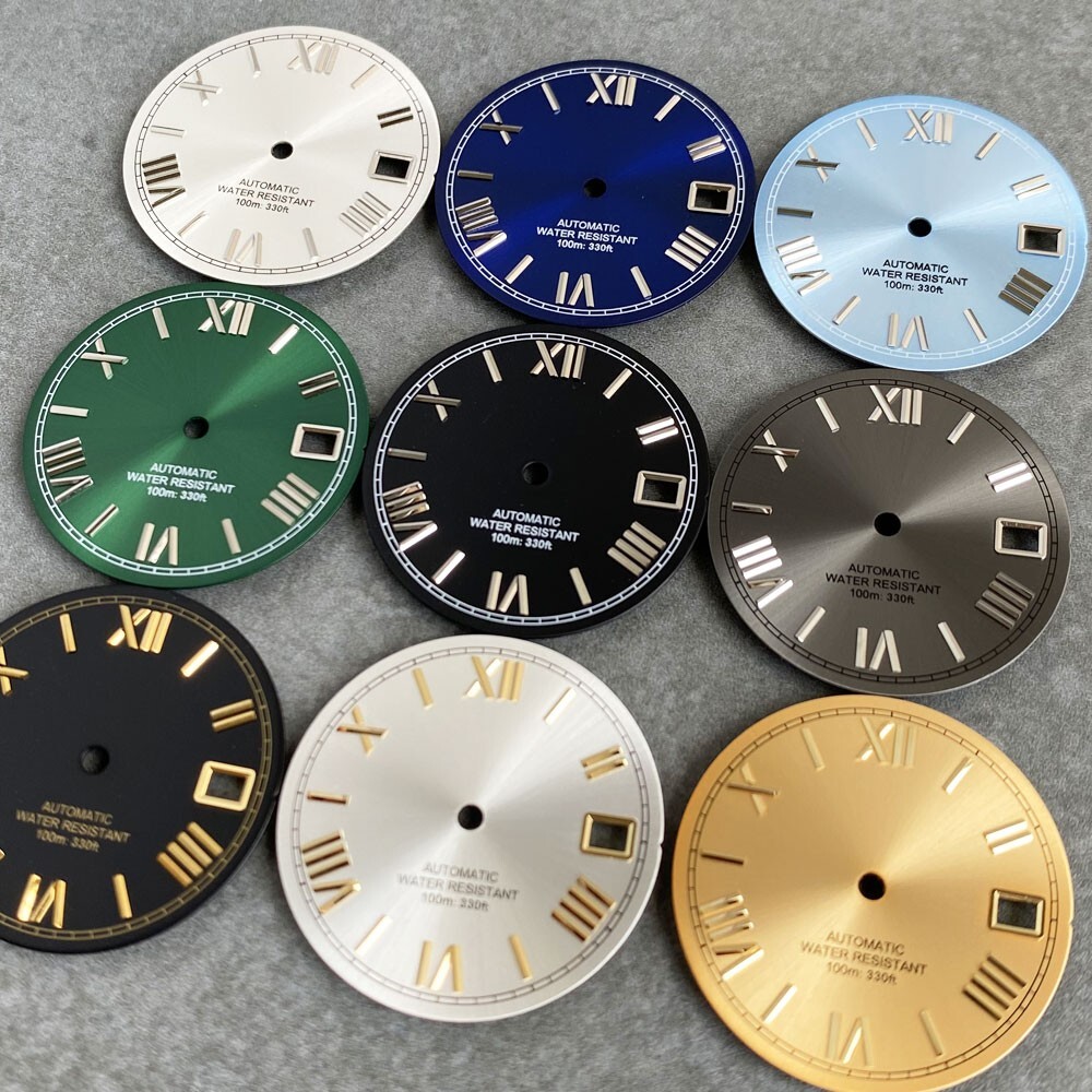 MOD 29mm Black White Gray Roman Mark Watch Dial Accessories Fit NH35A NH36A Move