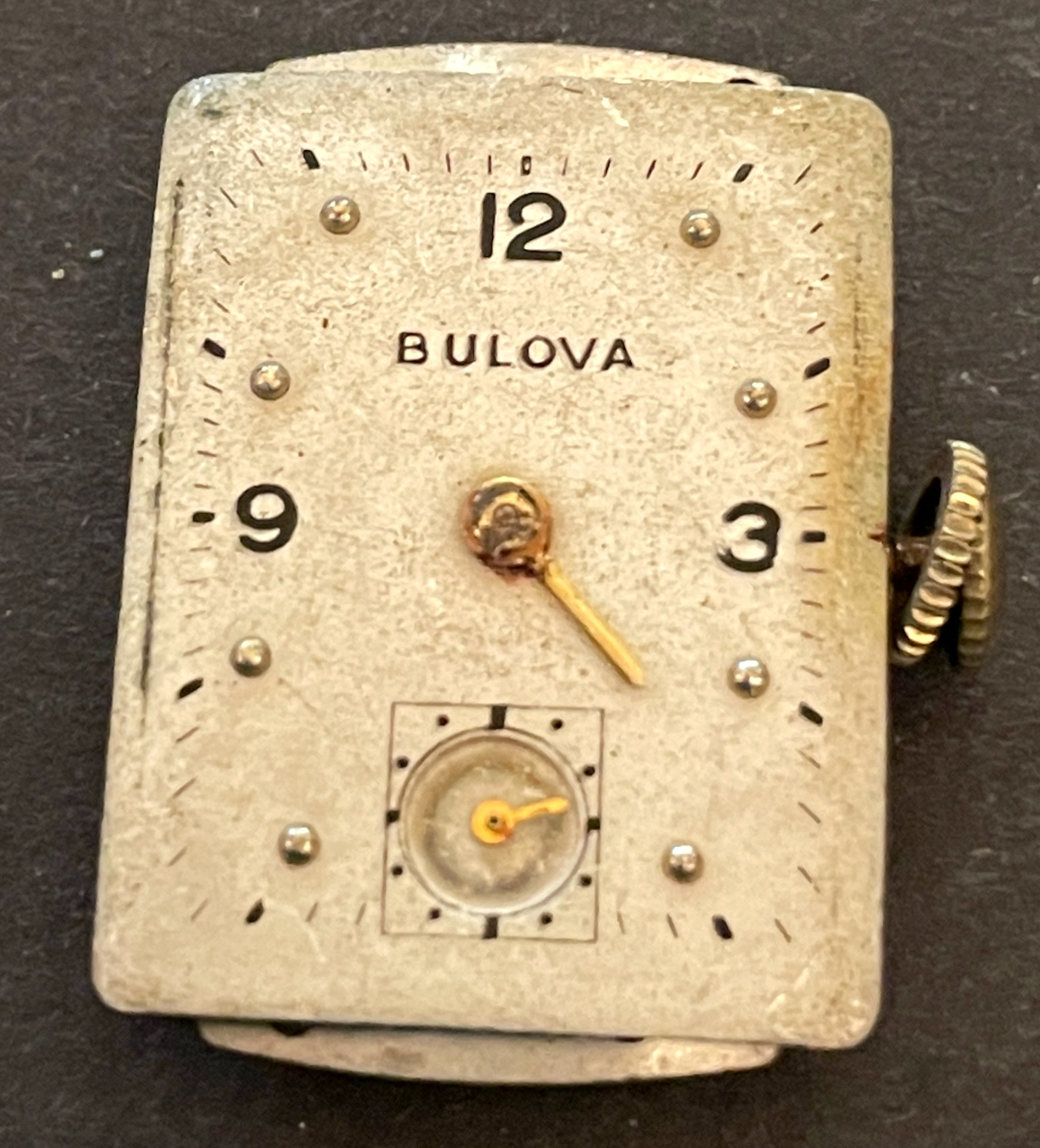 Vintage Bulova Cal 7AK Men’s Watch Movement Parts/Repair 7 AK 21j USA