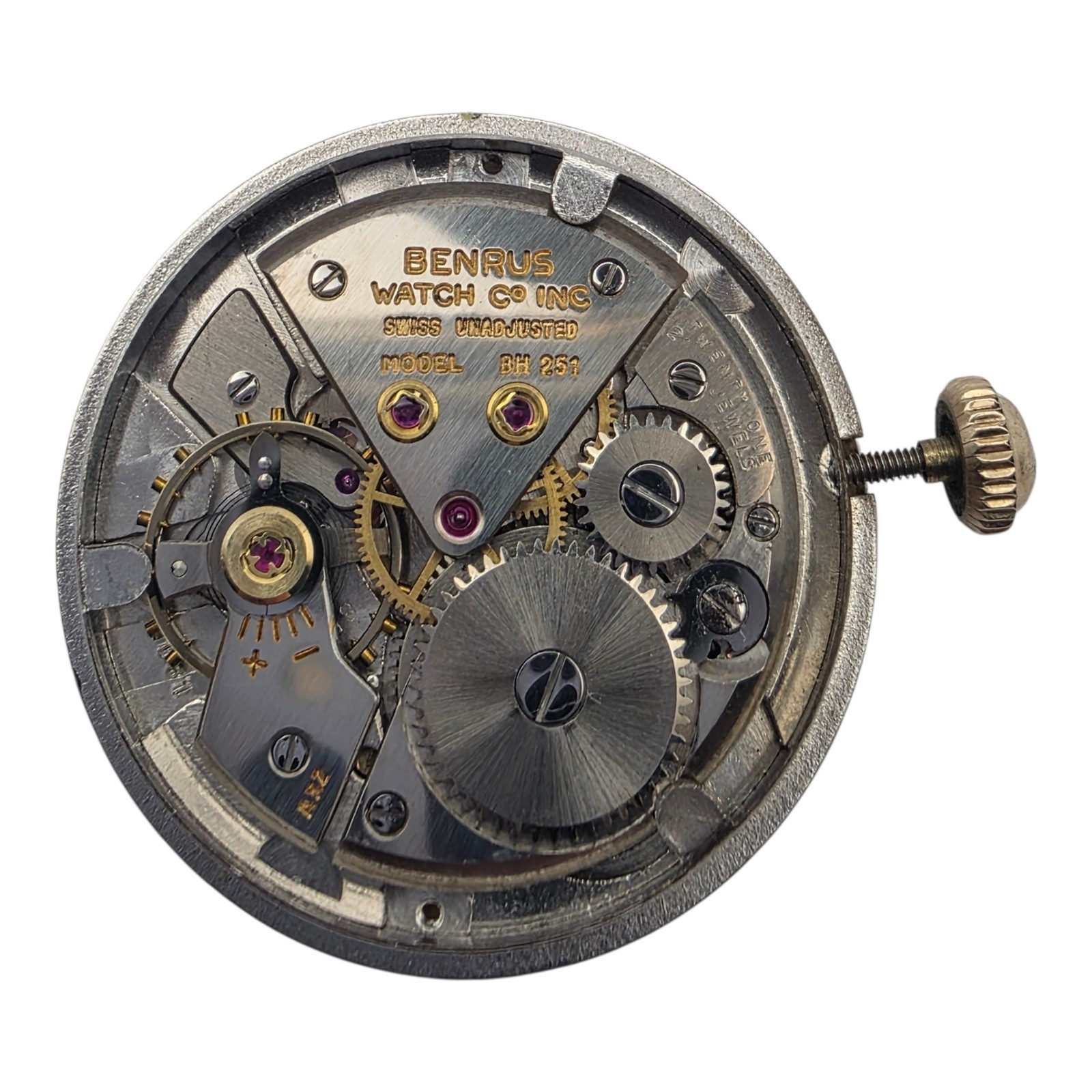 Benrus BH 251 21 Jewel Swiss Watch Movement – Good Balance Lot 247