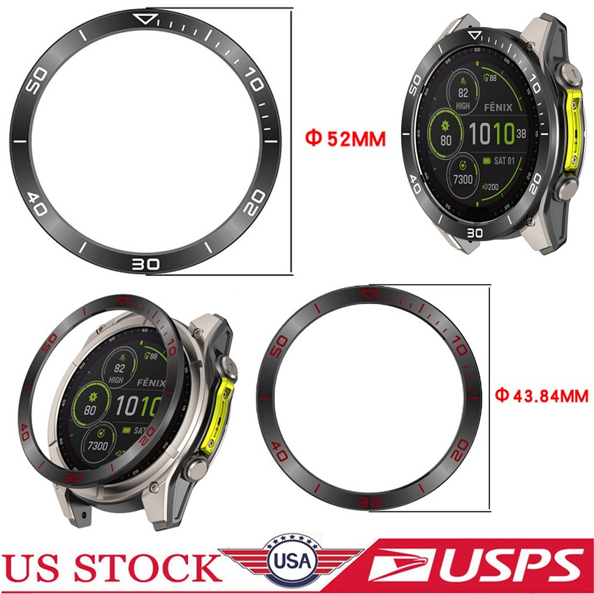 Watch Bezel Ring Stainless Steel for Garmin Fenix 8 AMOLED Color /SOLAR Edition