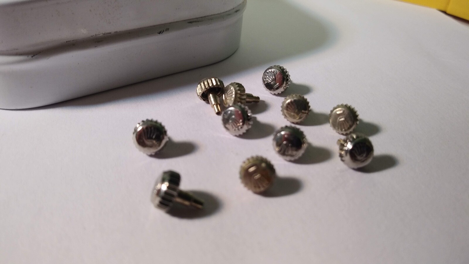 Rolex crown S/S USED/Damaged 4.9mm-5.3mm tested with stem, 1 per order