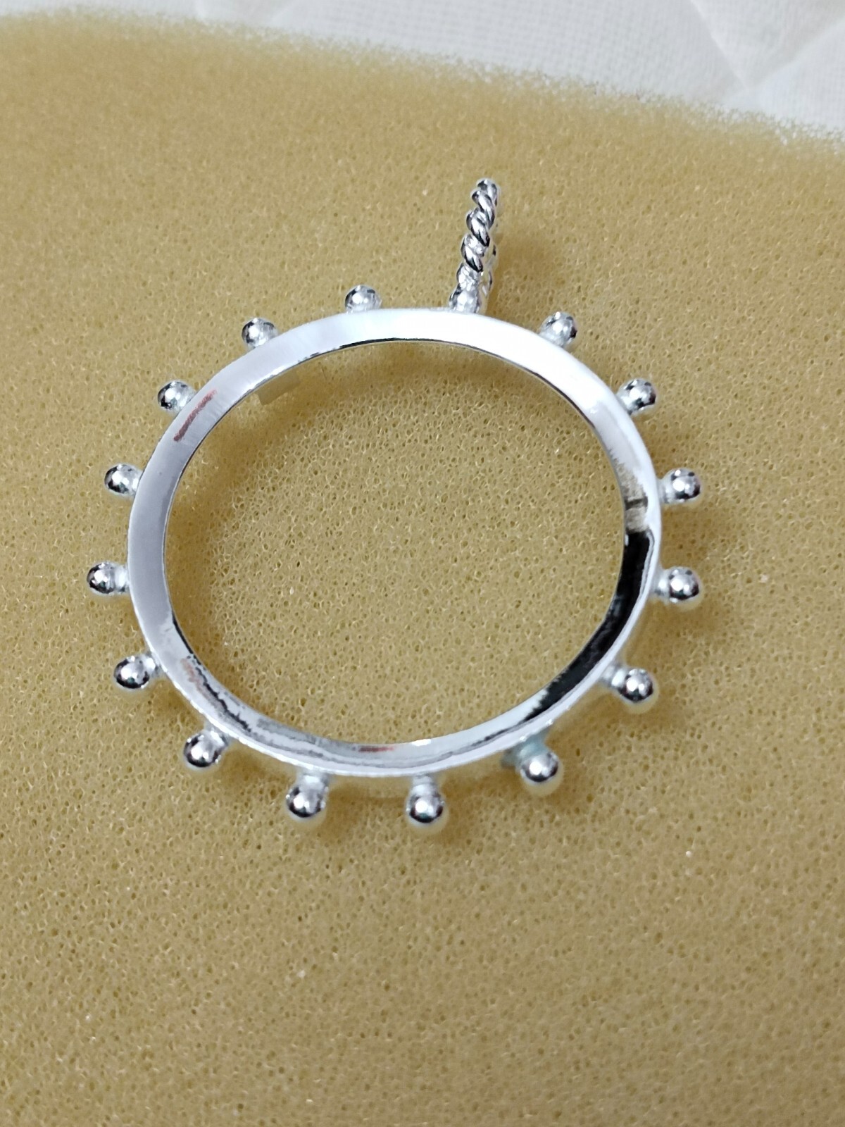 925 Sterling Silver Round Pendant setting prong Blank Bezel Holder Coin