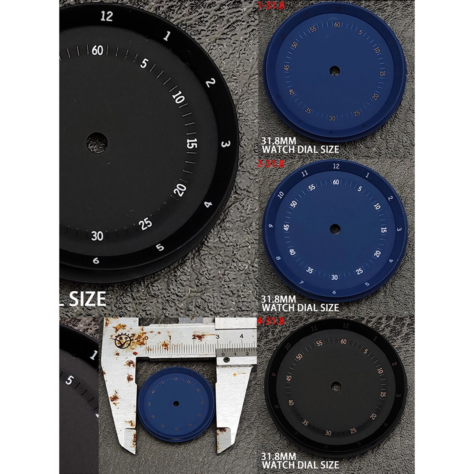 31.8MM Watch Dial No Luminous Water Resistant Literature for NH35 Movement