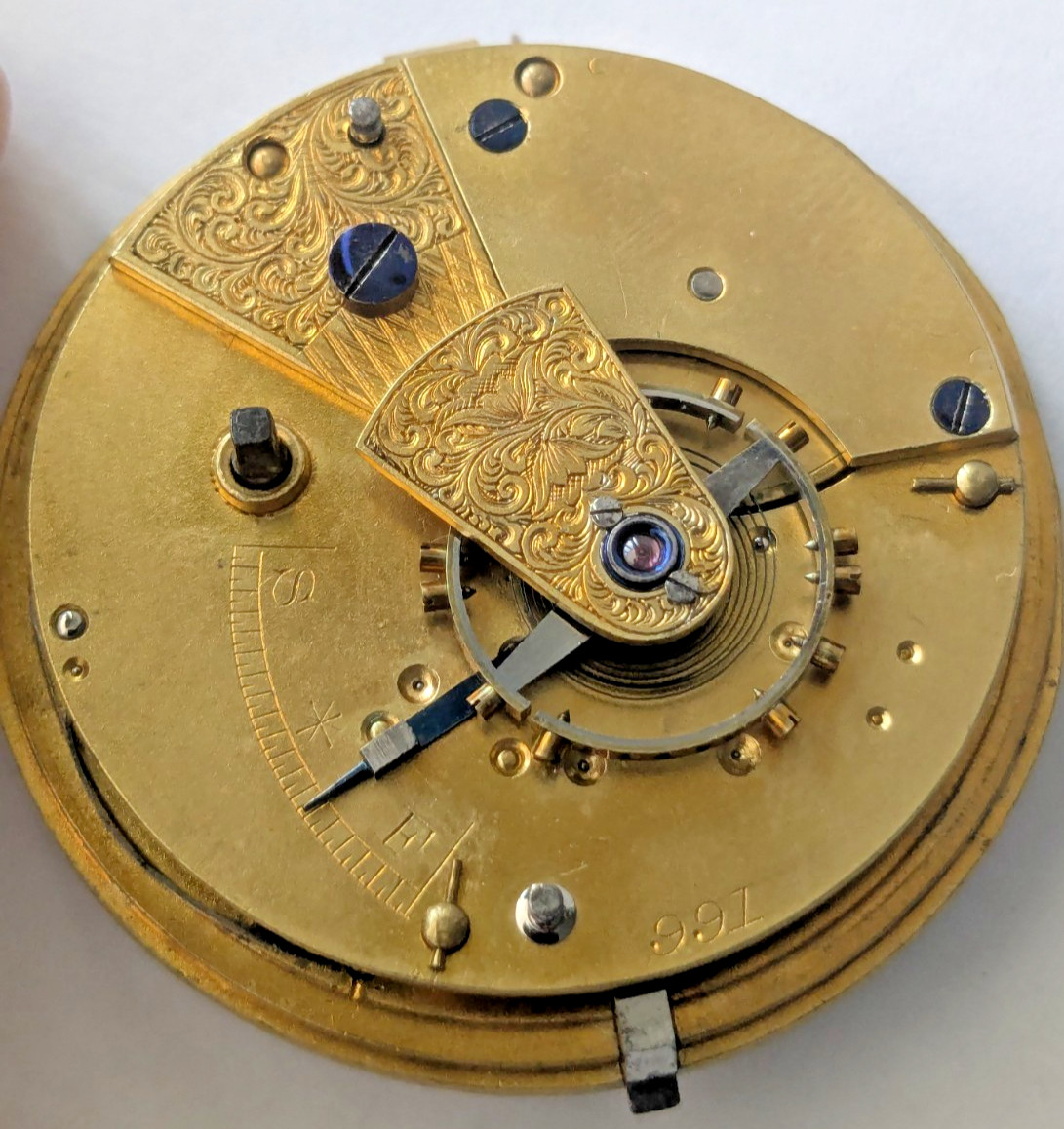 Antique T. Fattorini Skipton Pocket Watch Movement Hands Dial 45.1mm 41