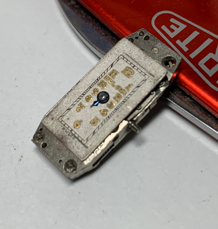 1934 Bulova Ladies Swiss Caliber 3AN 7J Baguette Shape Movement Dial Hand- Parts