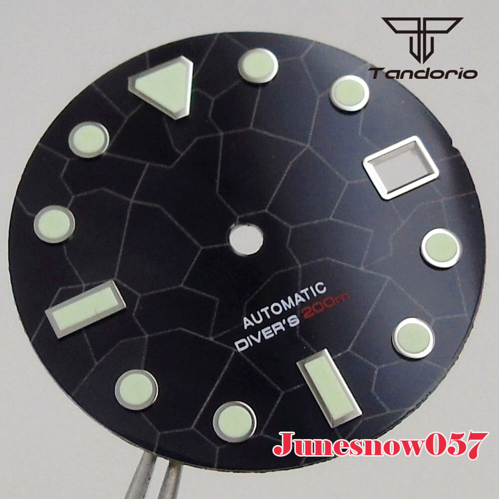 Accessories 29mm Blue/Black Red MDP Fritillaria Watch Dial Fit NH35A NH36A SKX