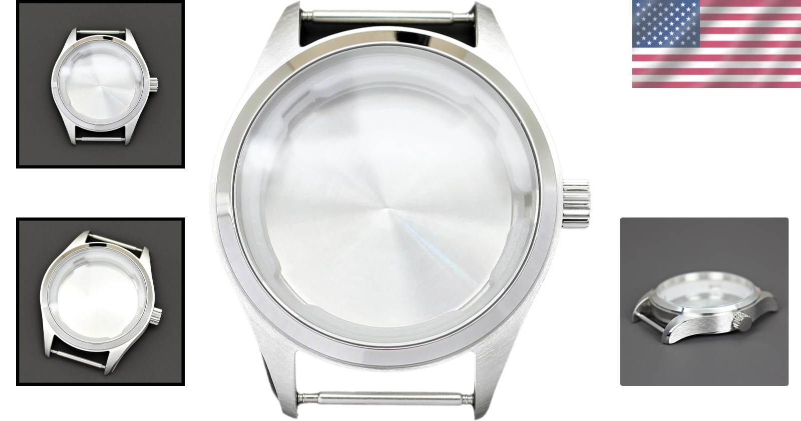 40MM Waterproof Watch Case with Silver Finish for Automatic Movements