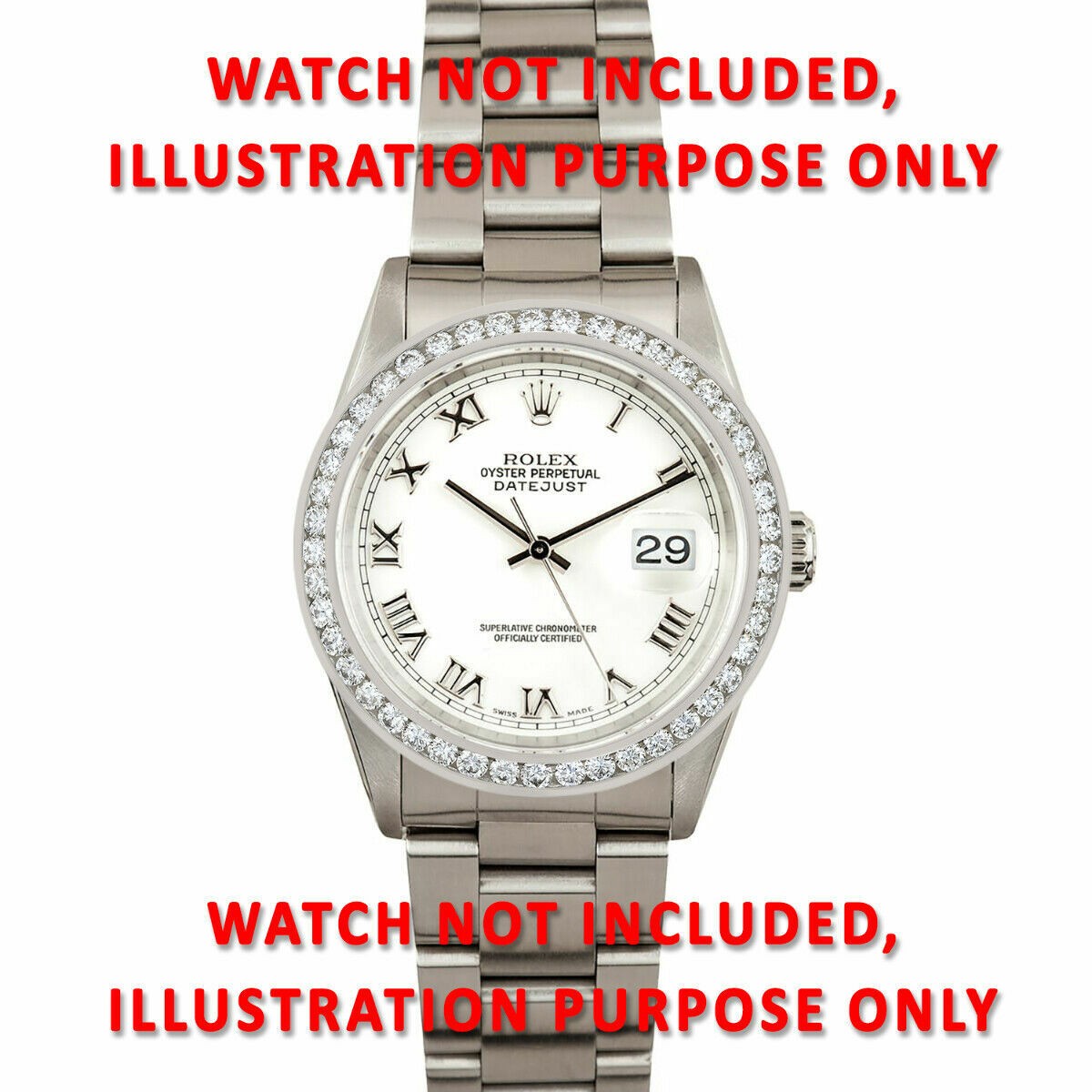 MENS 2.30CT CHANNEL SET NATURAL DIAMOND BEZEL 18KW FOR ROLEX 18296, 18366, 18346