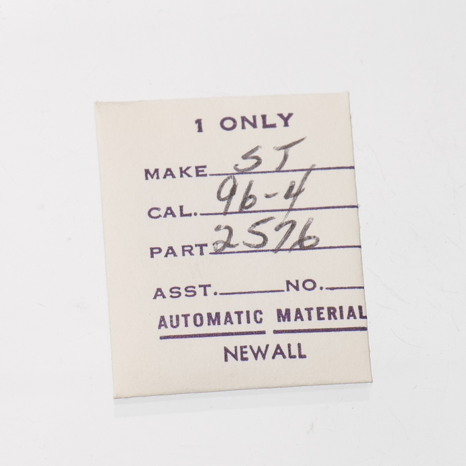 FHF 96-4, ST 96-4 Date Jumper Part 2576 New Old Stock Watch Part (C4D21)