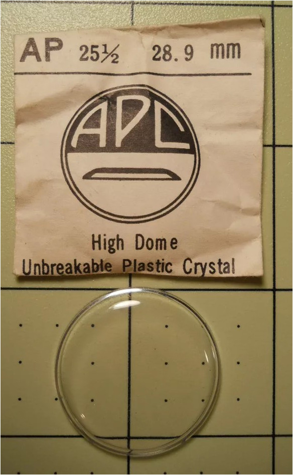 APC – AP-25 ½ – 28.9 mm – Watch Crystal Lucite High Round Cylinder – Replacement