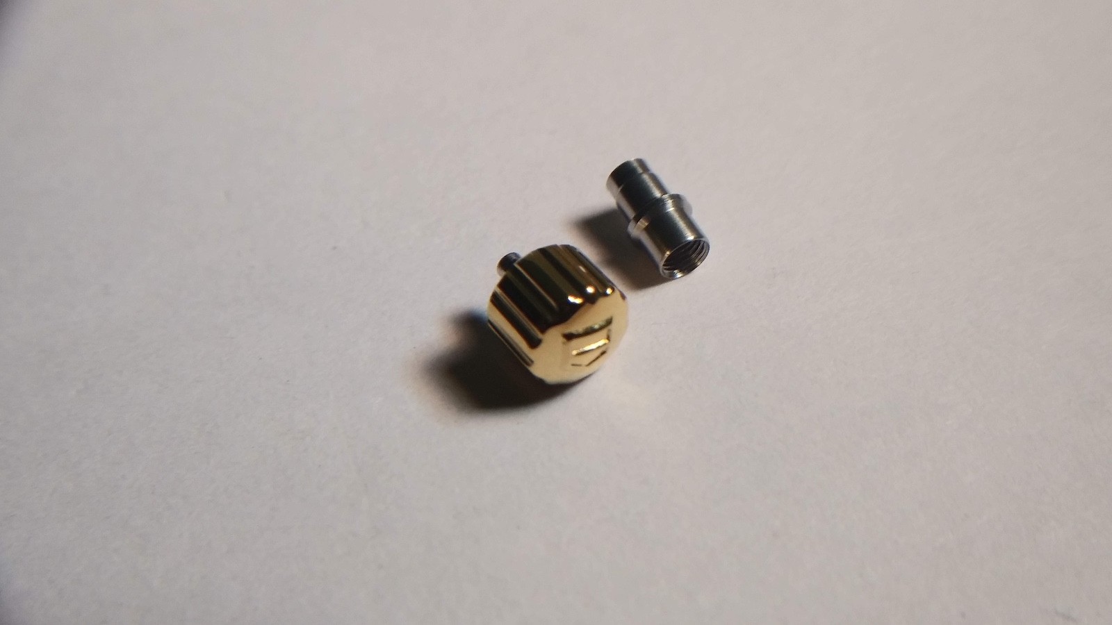 Unbranded Swiss Made crown for Tag YELLOW 4.9mm with tube CAR-5024