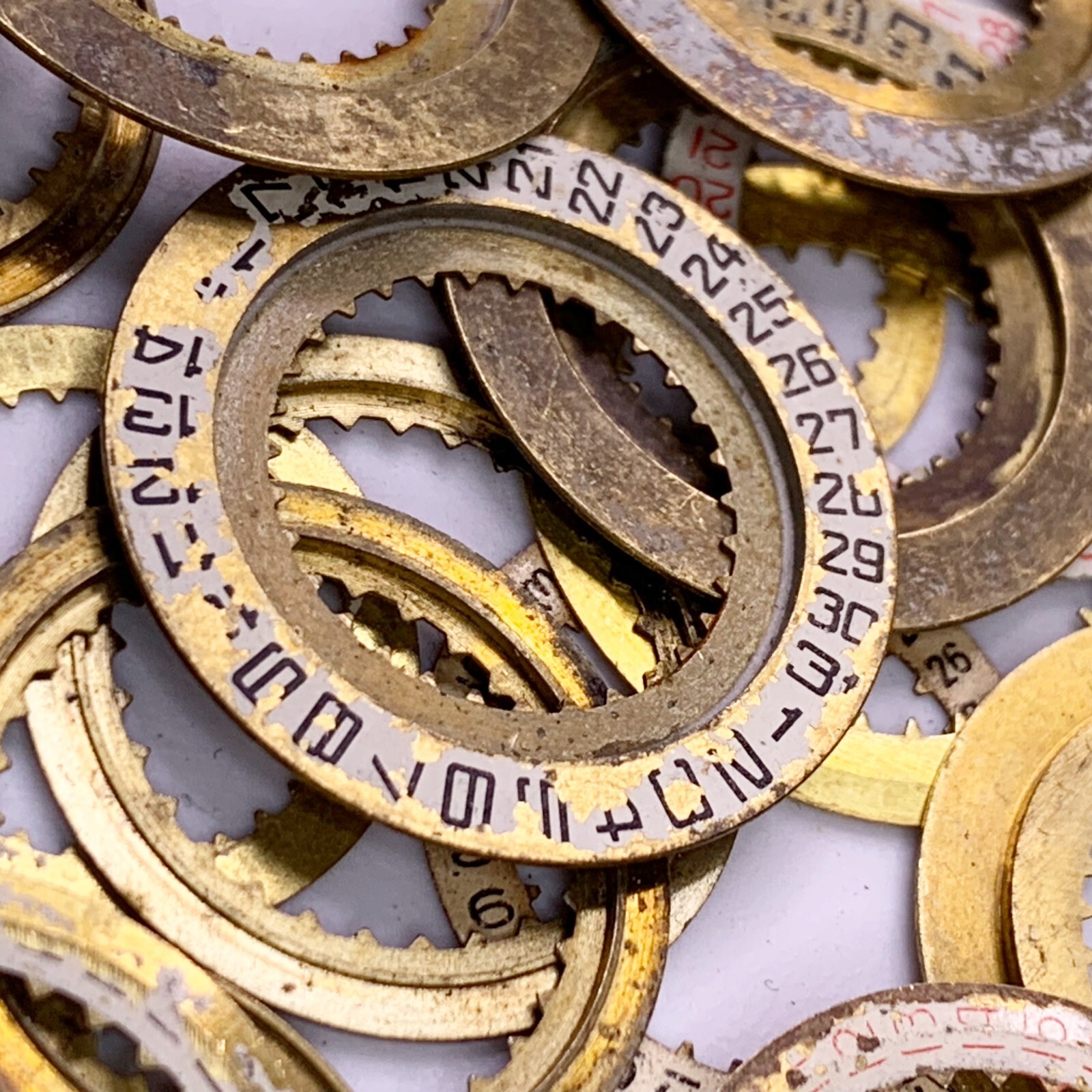 25 Calendar Day Date Dial Disc Number Watch Part Steampunk Watchmaker Lot Repair
