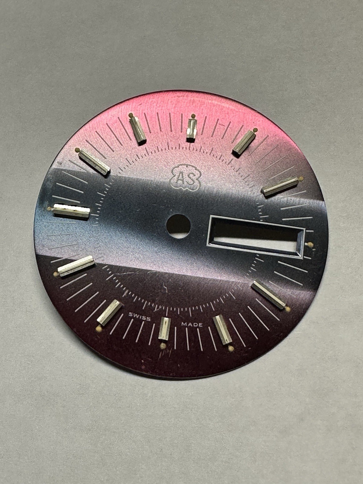 AS Signed Gradient Purple And Blue 32mm Watch Dial Swiss Made