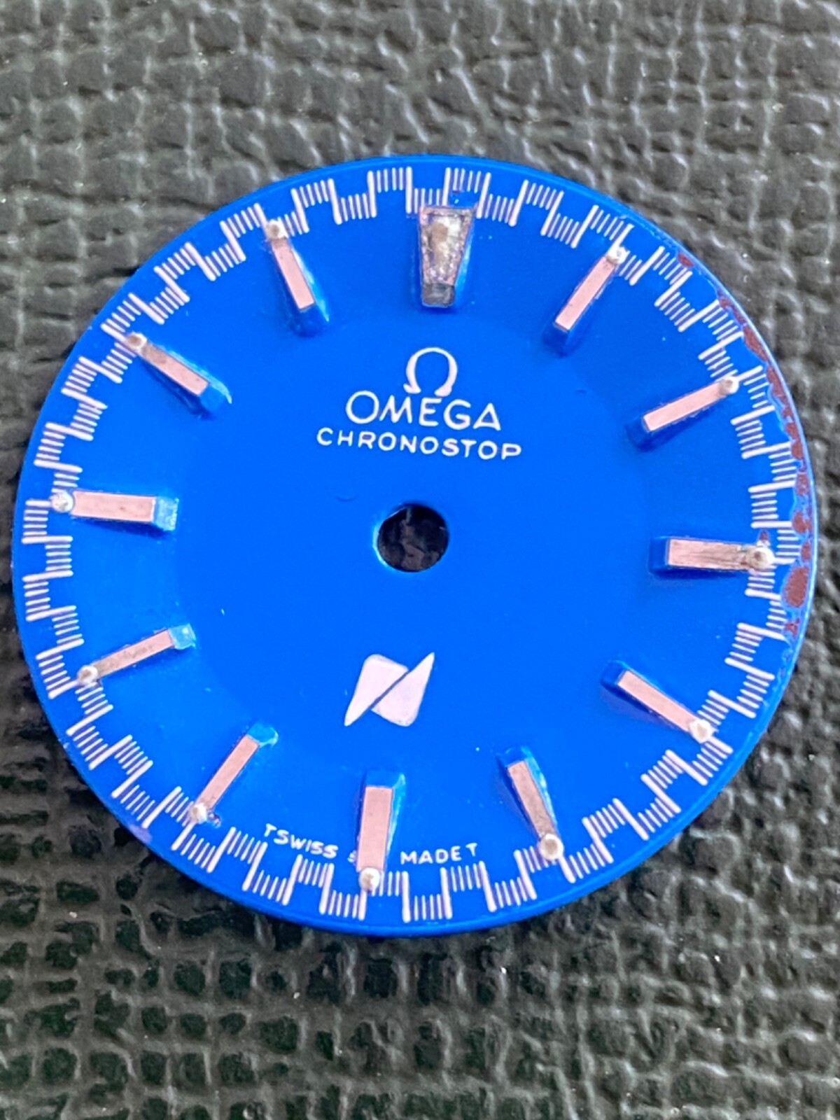 Authentic Vintage Omega Chronostope dial 28,5mm Blue Dial