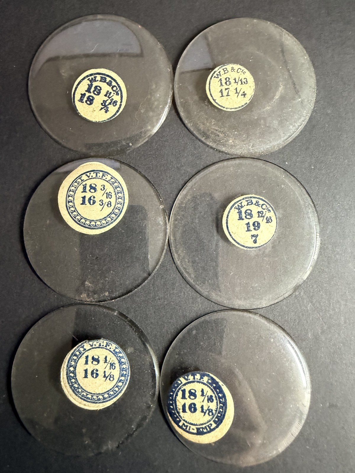 LOT OF 6 GLASS POCKET WATCH CRYSTALS SIZE 18 REPLACEMENT PARTS