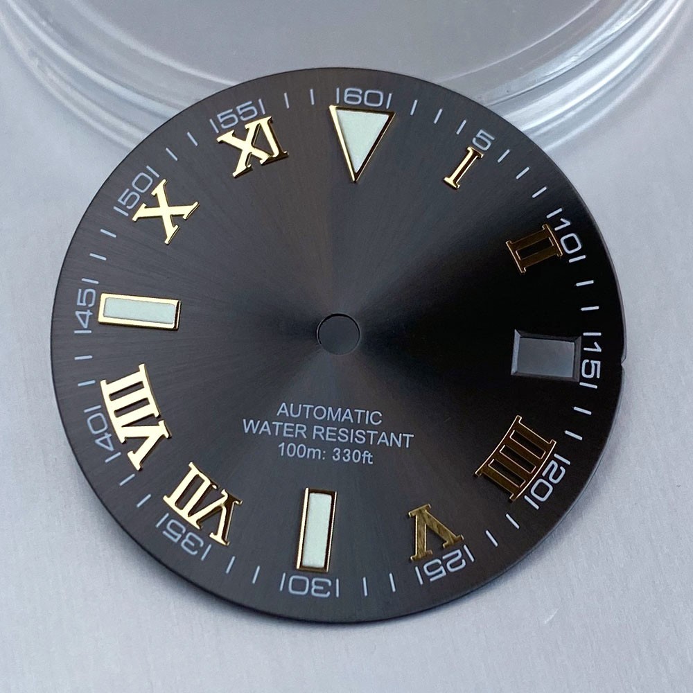 29mm Retro Watch Dial Date Roman Marks Fit NH35 Miyota8215 DG2813 ETA2824 PT5000