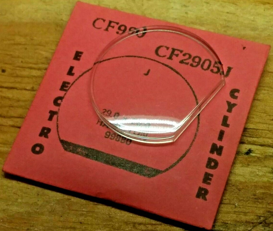 Vintage NOS Electro-Cylinder CF-series Fancy Watch Acrylic Crystal–Choose Size