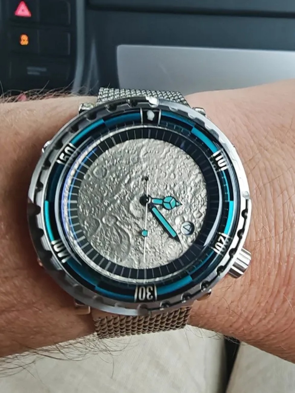 28.5MM Watch Dial 3D Moon Pattern Faces For NH35 NH36 Movement Watch DIY Parts