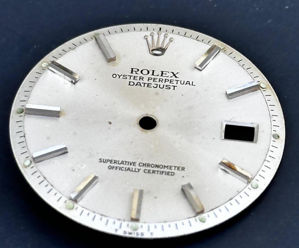 Vintage Rolex Oyster Perpertual Datejust Watch Dial For 36mm Case 1601 1603 1600
