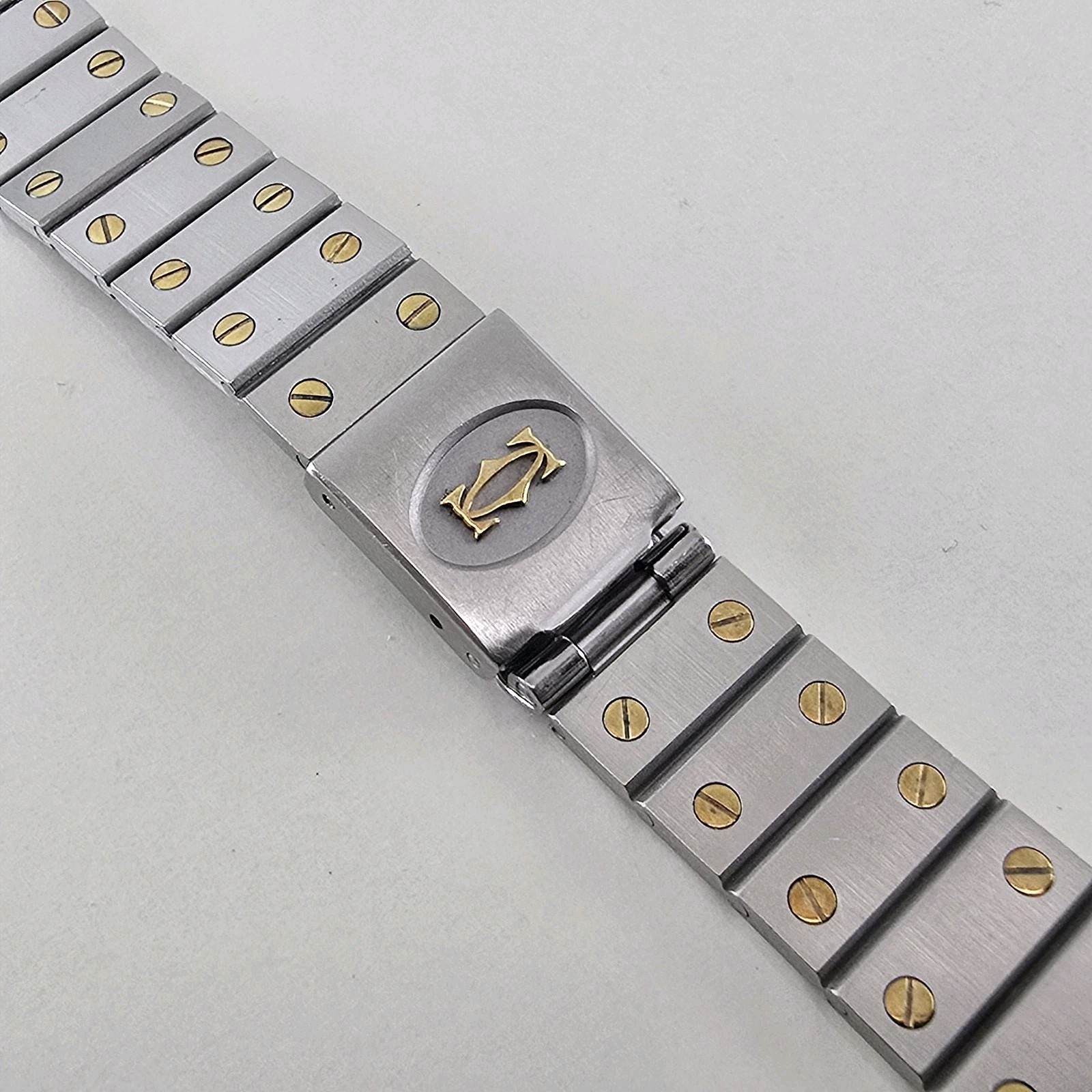 CARTIER SANTOS RONDE 8191 WATCH STEEL GOLD BRACELET 16 M (GOOD & 100% ORIGINAL)
