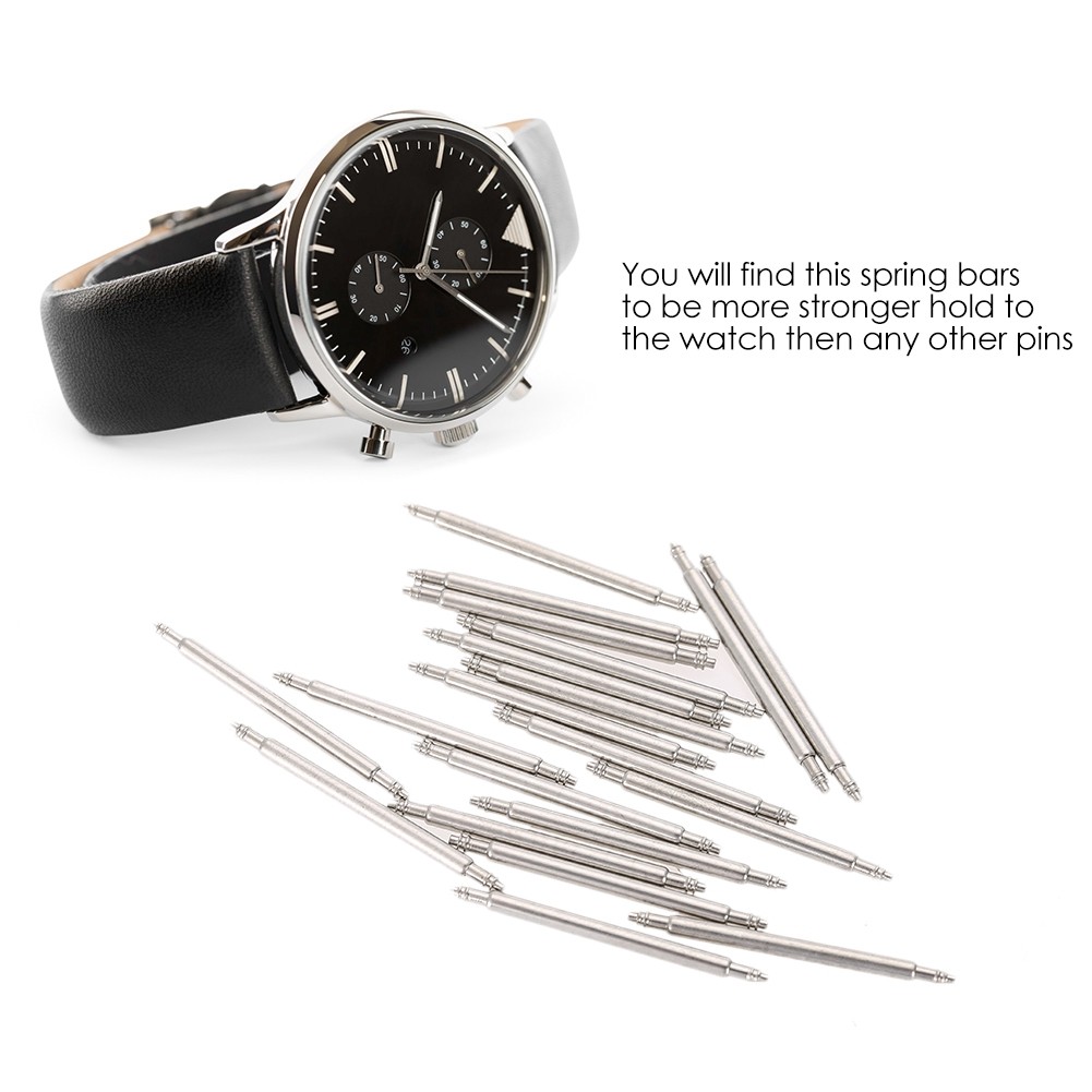 20pcs Watch Pin Bar Spring Bars Watches Strap Link Wristwatch Band Steel Tool