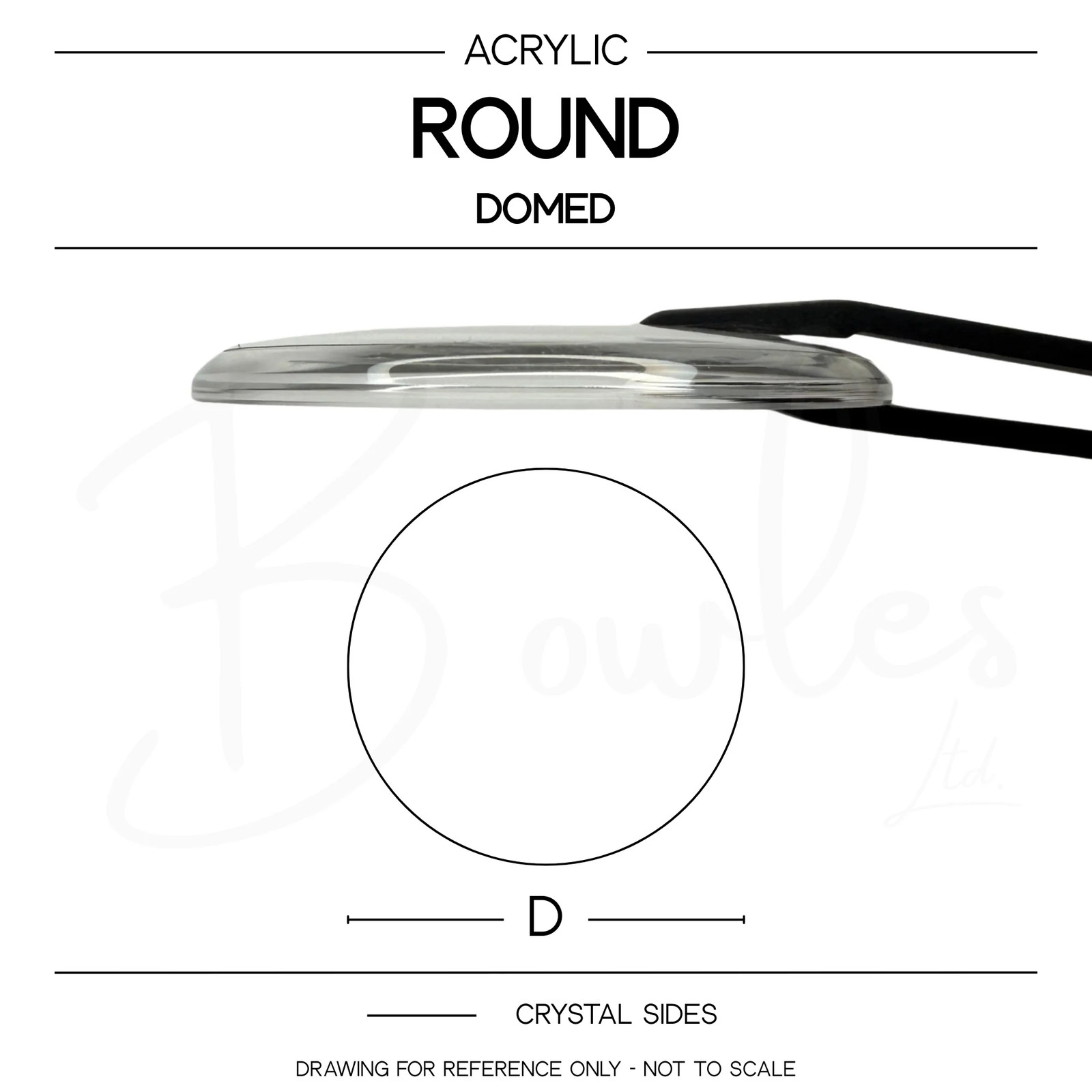 Round – Domed – Acrylic Watch Crystals – Brand New