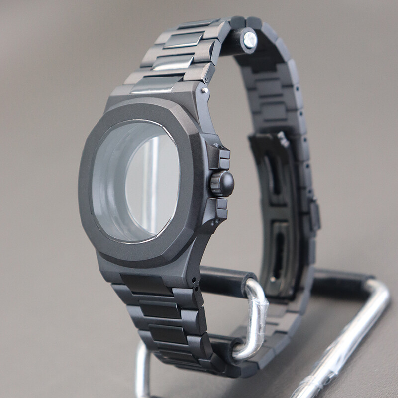 39.5mm Mechanical Watch Case And Strap Frosting Sapphire For Seiko Nh35 Movement