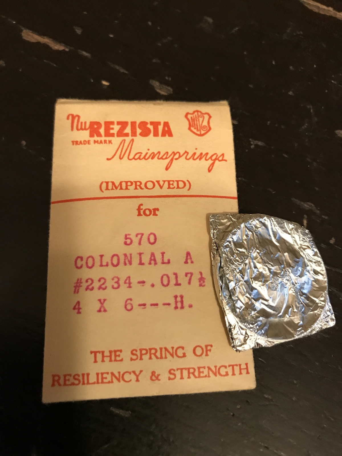 NuRezista Mainspring #570 for Waltham Colonial A Factory No. 2234 – Steel