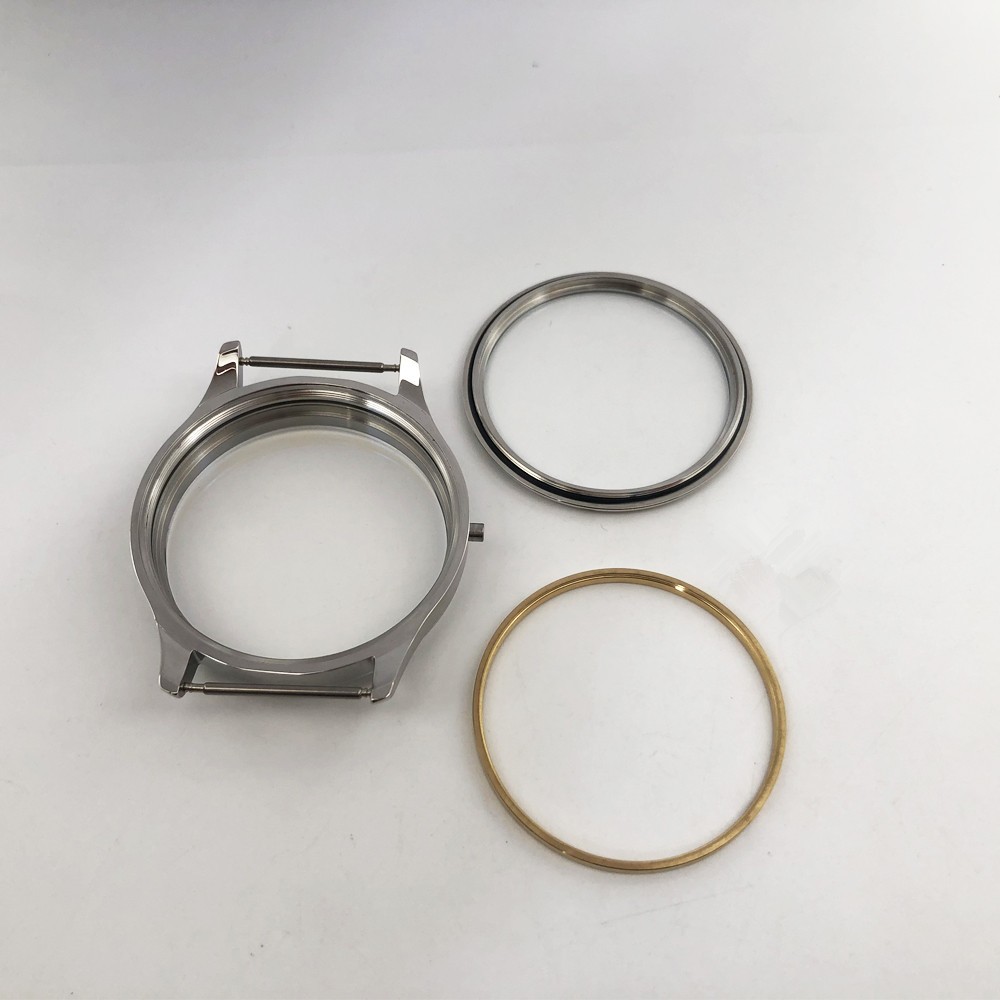Silver 44mm Stainless Steel Watch Case For ETA6497/6498 Movement Replacement aa