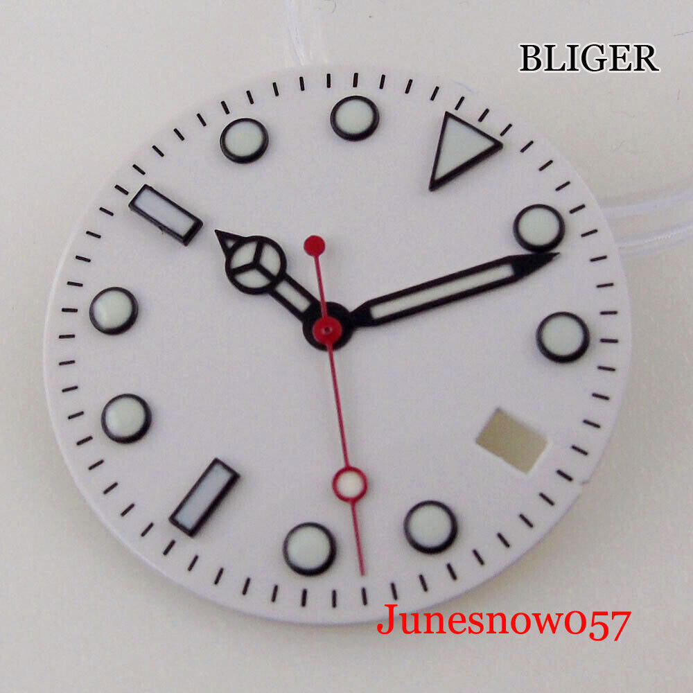 29MM Men White Watch Dial Fit NH35 NH36 MIYOTA 8215 ETA2824 2836 PT5000 Movement