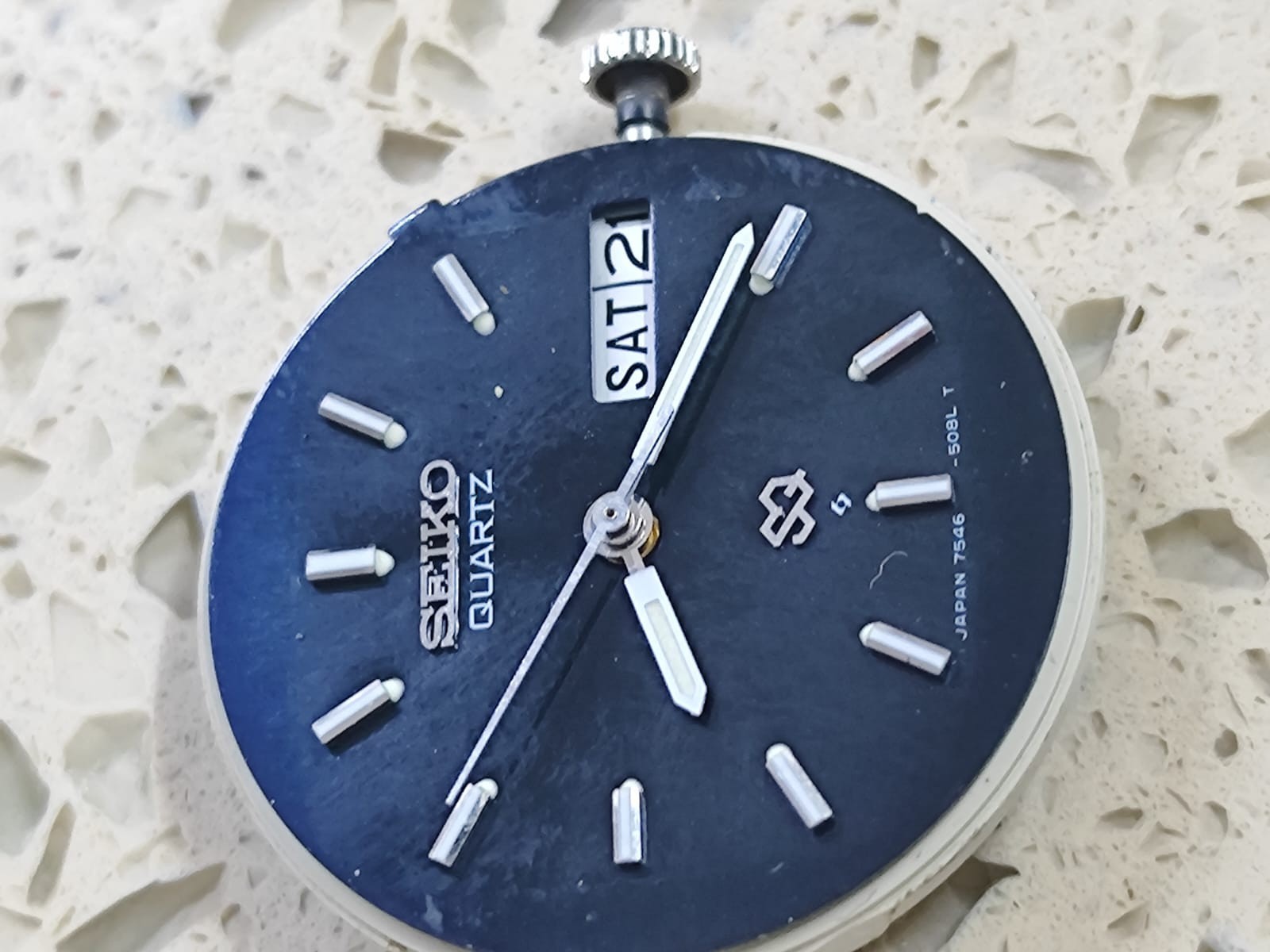 Vintage SEIKO 7546 Quartz Movement with Dial Not Working Y