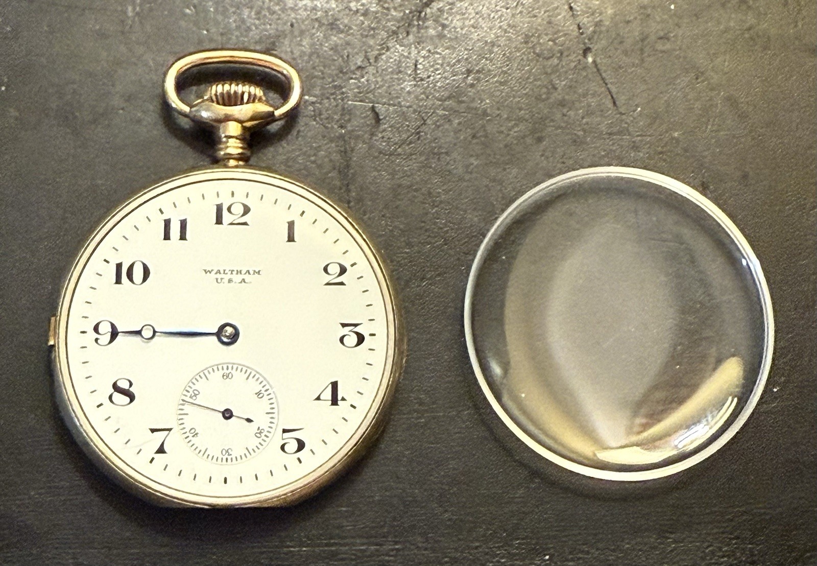 Antique Waltham 15 jewel open face pocket watch For Parts no back plate W1C