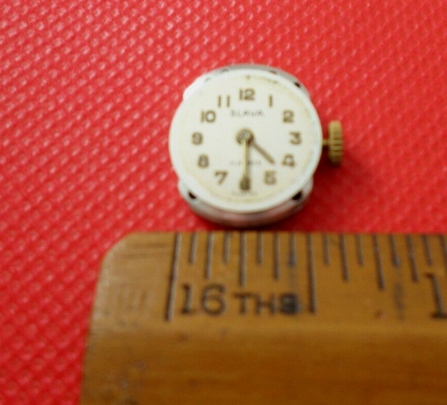 Slava 18mm Watch Movement c1940s, 9ct crown, VGC Fully Serviced 2024 (Ref:24/GS)
