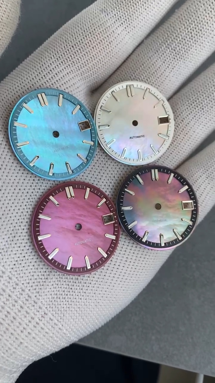 29mm Mother-of-Pearl Green Luminous Watch Dial For NH35A NH36 Watch Accessories
