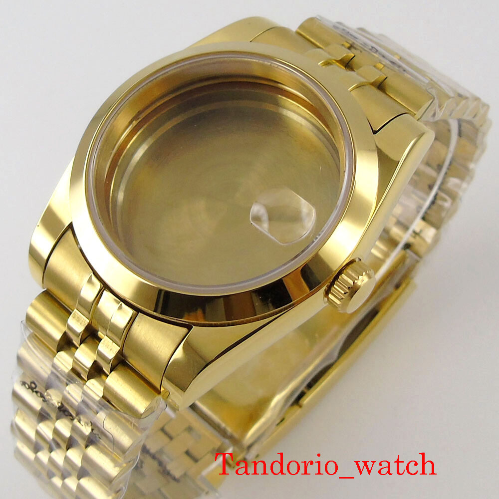 36mm/39mm Luxury Yellow Gold Watch Case/Strap For NH35A NH36 MIYOTA8215 Movement