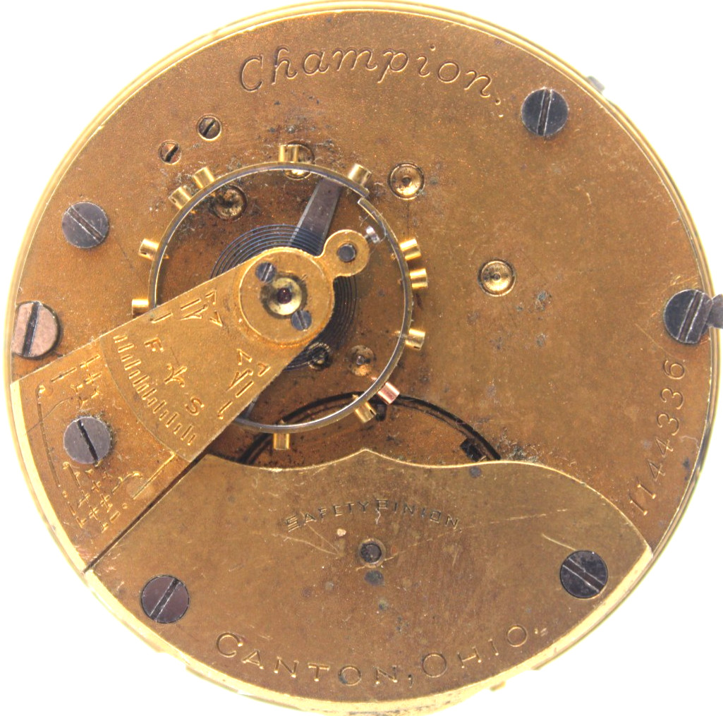 1898 HAMPDEN POCKET WATCH MOVEMENT 1144336 GRADE: CHAMPION 18s 7j (DK2)