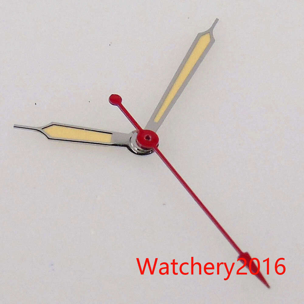Silver Yellow Hands Green Luminous Watch Hand fit NH35 NH36 2824 Accessories