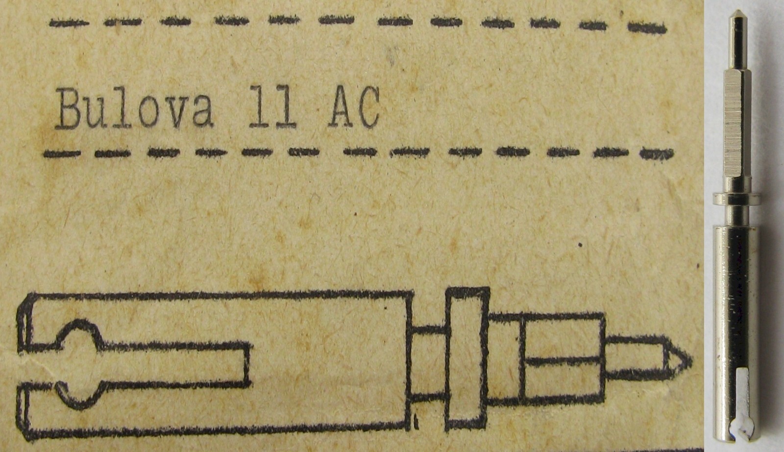 bulova 11AC … watch parts female split winding stem #404 / DCN