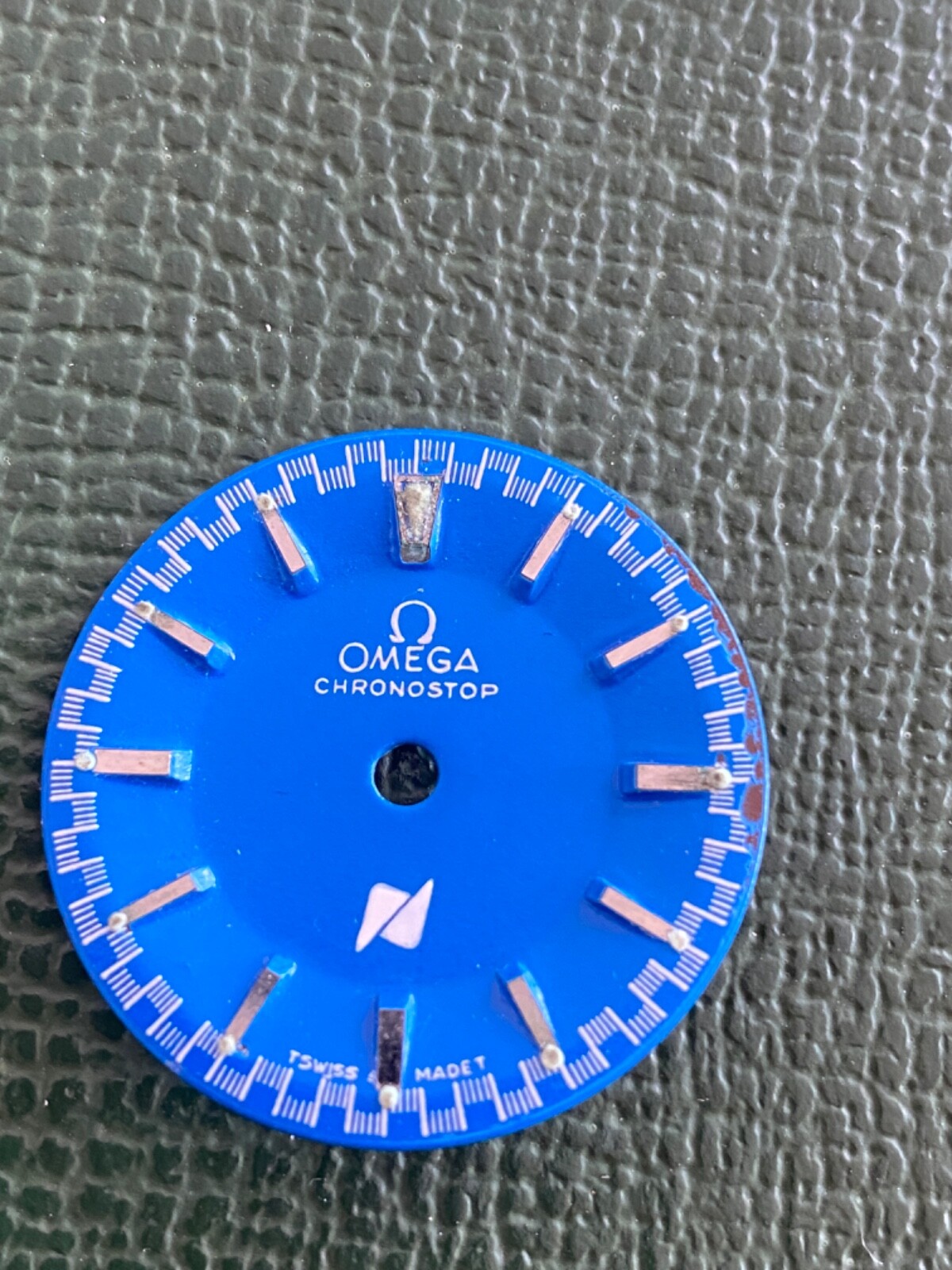 Authentic Vintage Omega Chronostope dial 28,5mm Blue Dial