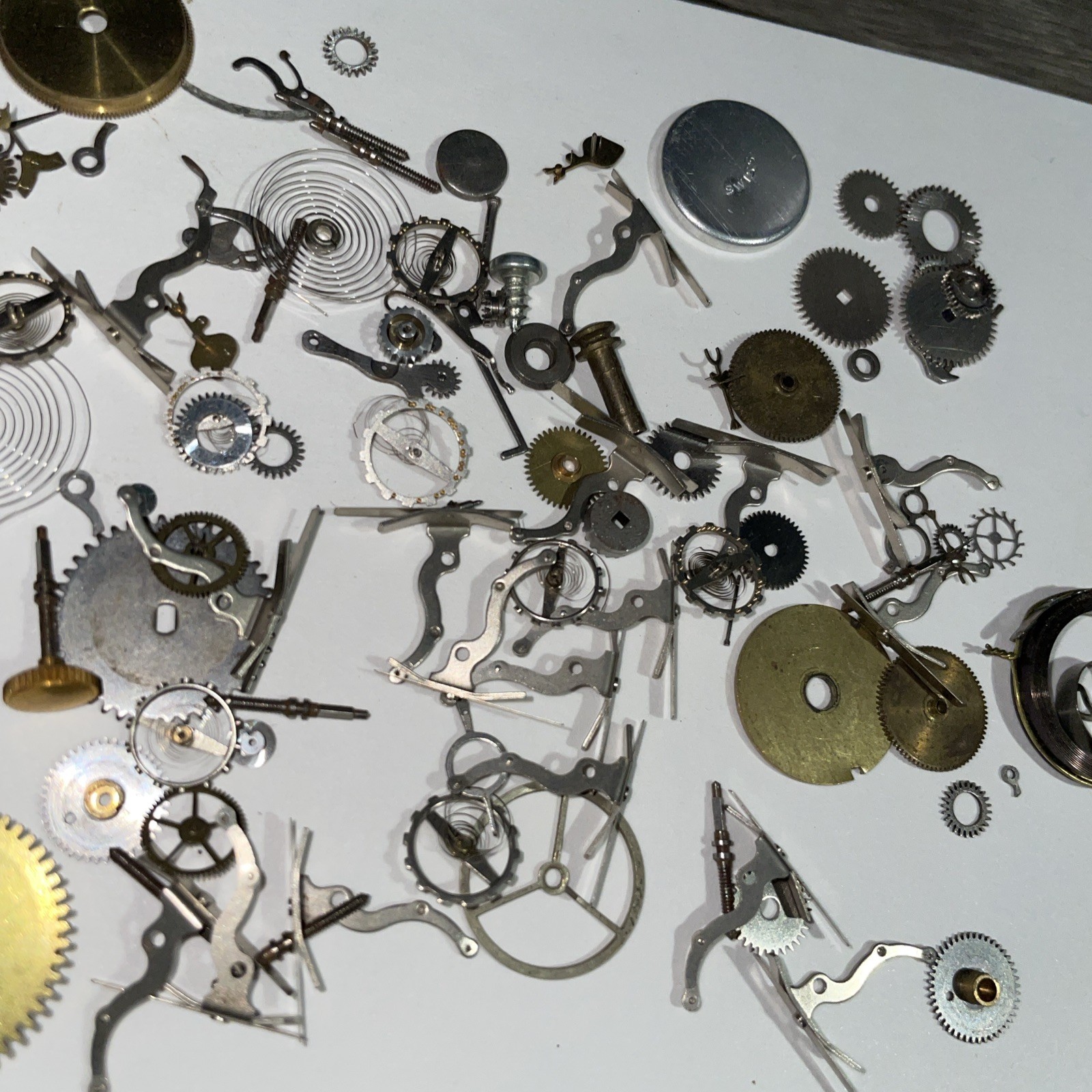 Vintage Watch Parts Lot Gears, Wheels, Cogs Case Steampunk Crafts Repair (50g)