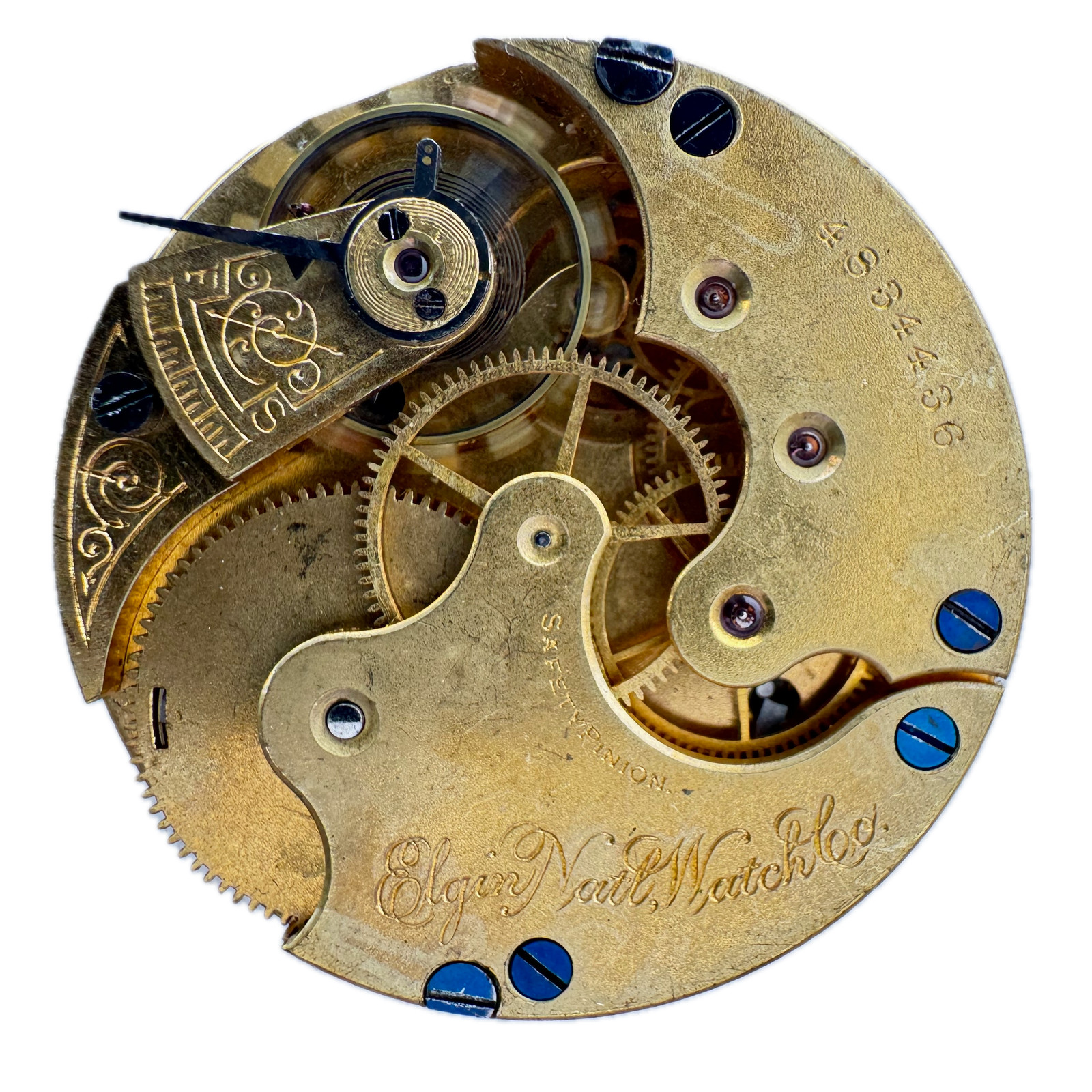 Antique 6s 1893 Elgin Fancy Multicolor Dial Hunter Pocket Watch Movement 118 USA