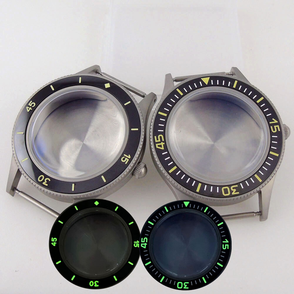 40mm Sapphire Glass Watch Case Fit 50-FATHOMS NH35 NH36 2824 Super luminous