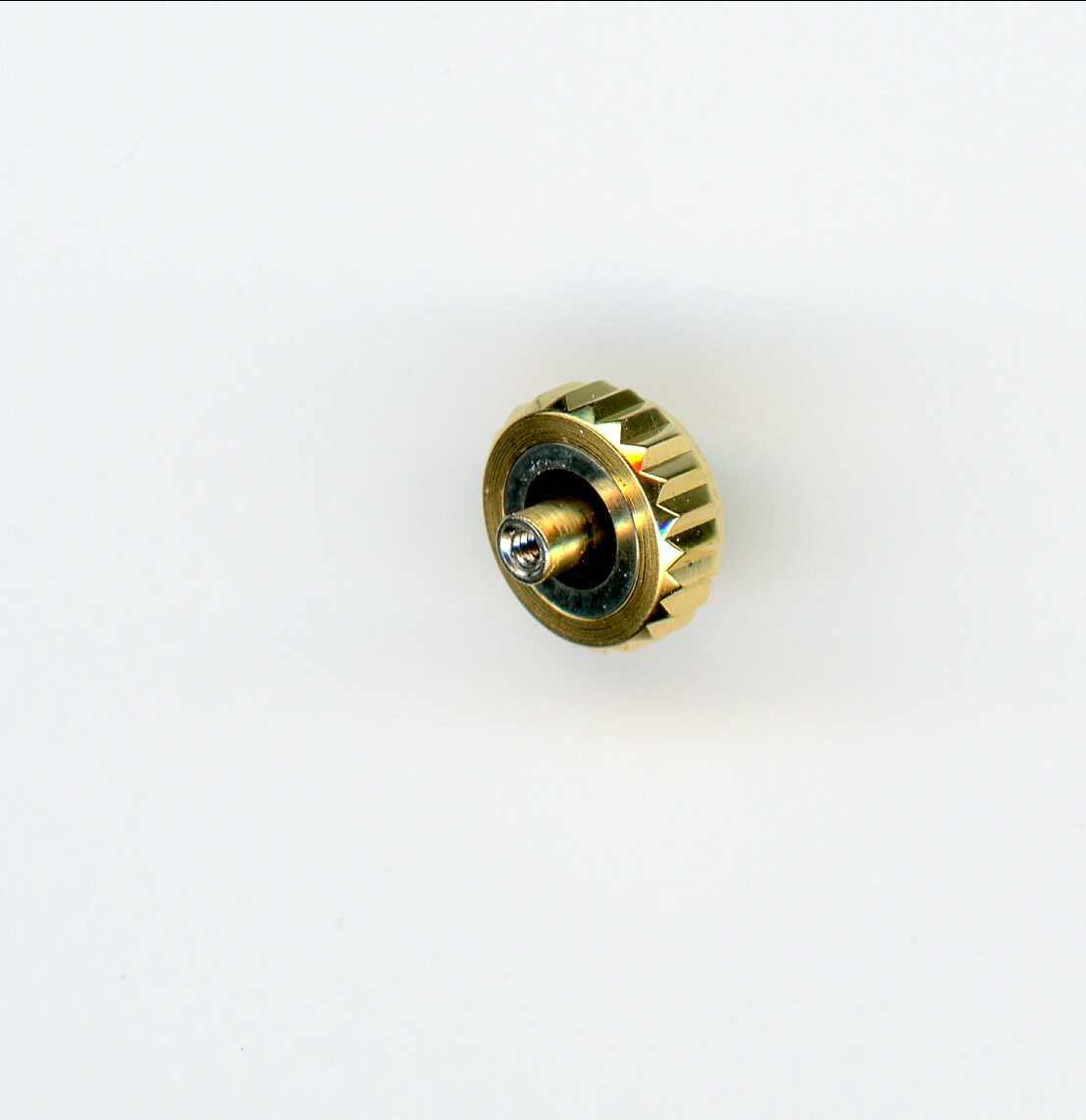 Crown for Rolex W/P 6.0 mm x 2.46 mm , shiny yellow gold in color super oyster