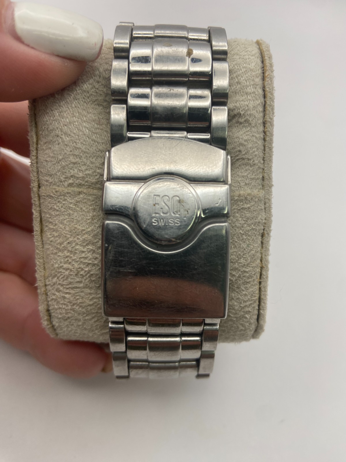 ESQ By Movado Mens ES-12-1-14-5509 Stainless Steel Watch NEW BATTERY! READ!